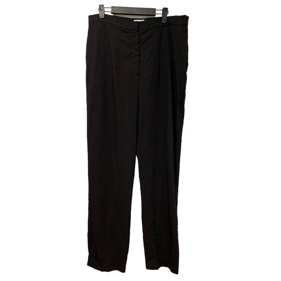 Gunex Pants Women 14 Black High Rise Wool Straight Leg Quiet Luxury Career - Picture 1 of 7
